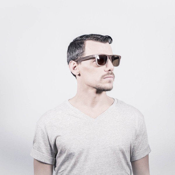 Man wearing Ocean Venice Beach Skate Wood sunglasses