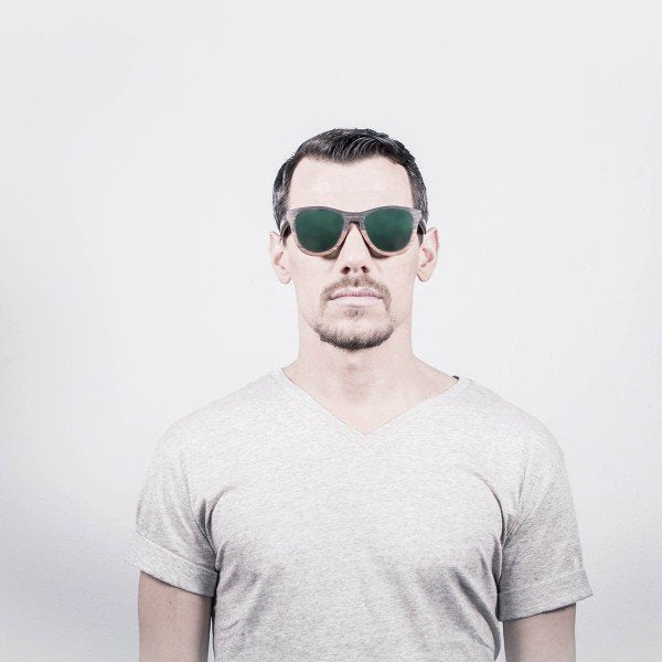 Man wearing Ocean Wedge Sunglasses