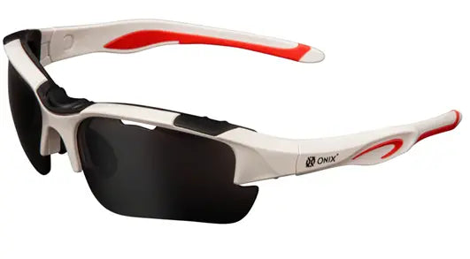 Onix Falcon sports glasses in white with 3 sets of interchangeable lenses