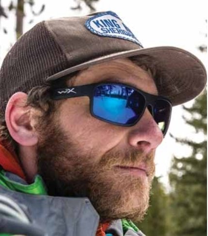 Person wearing Wiley-X Peak sunglasses