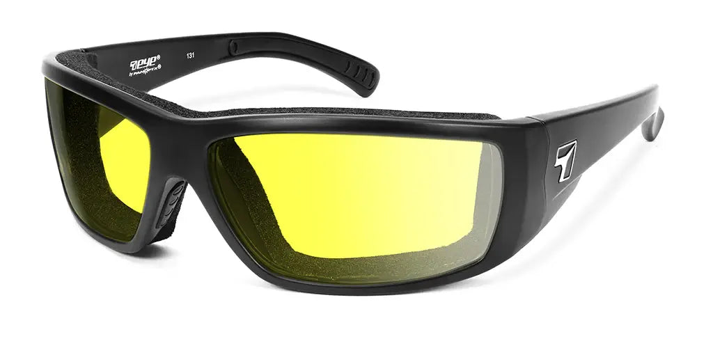7Eye by panoptx maestro plus sunglasses in black with yellow