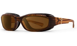 Brown Stripe Frame with Polarized Sharpview Copper PC Lenses