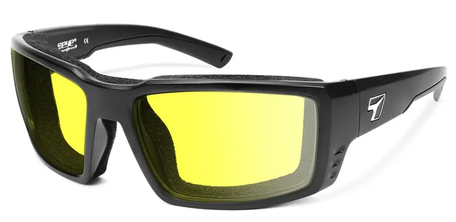 7Eye by Panoptx Let it Rip Matte Black sunglasses with yellow lenses