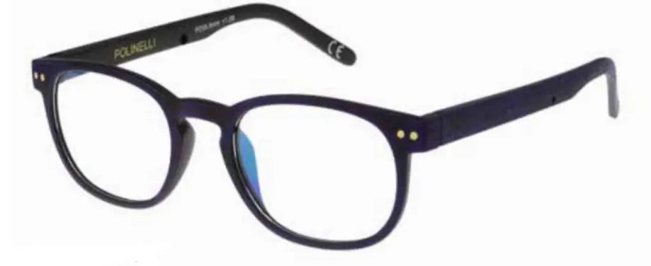 Polinelli P-301 Purple on Black Blue Light reading glasses
