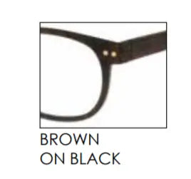 Polinelli P-301 Brown on Black Blue Light reading glasses