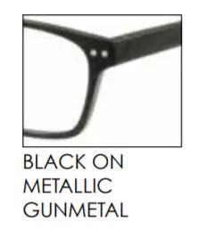 Polinelli P-30 Black on Metallic Gunmetal blue light reading glasses