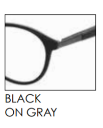 Polinelli P-304 Black on Gray blue light reading glasses