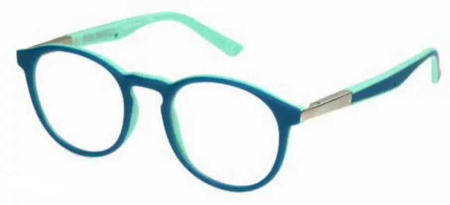 Polinelli P-304 Teal on Mint blue light reading glasses