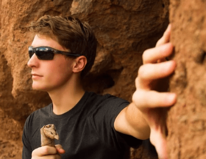 Climber wearing Progear Racer Sunglasses