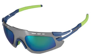 Matte Blue-Lime frame/Silver Mirror Shield lenses