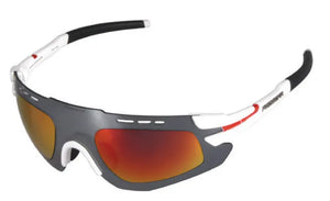 Matte White-Black frame/Silver Shield lenses