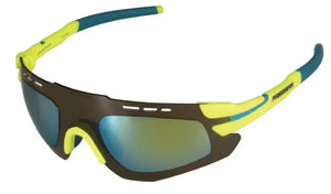 Matte Yellow-Green frame/Brown Shield lenses