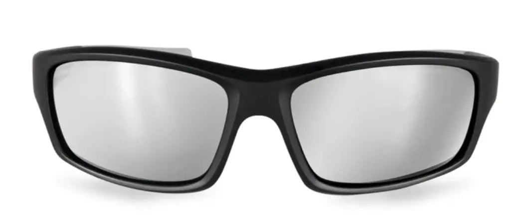 Progear U-1513 petite sunglasses in black with polarized silver lenses