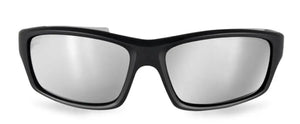 Black frame/Polarized Gray with Silver Mirror lenses
