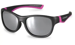 Black-Pink frame/Polarized Gray with Silver Mirror lenses