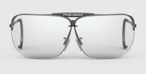 Silver frame/No lenses (for prescription lens insertion)