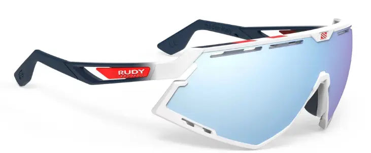 Rudy Project Defender White Gloss-Fade Blue-Blue Red Stripes/ML Ice