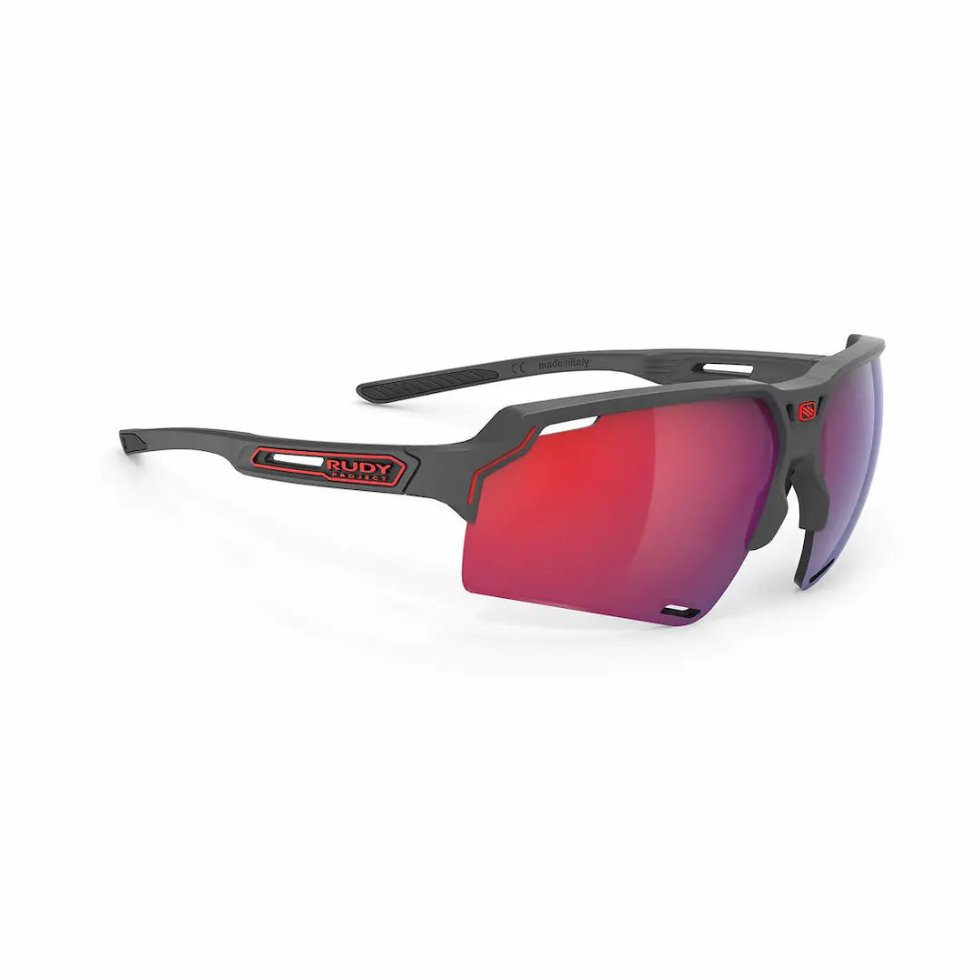 Rudy Project Deltabeat sunglasses in Charcoal with red mirror lenses