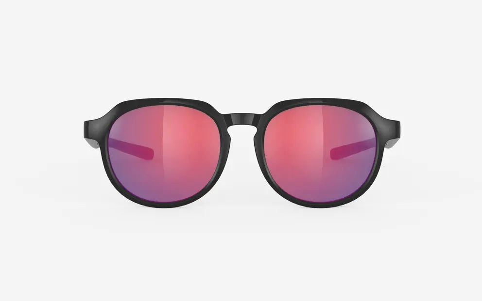 Rudy PRoject Glamshady sunglasses in black with polarized red mirror lenses