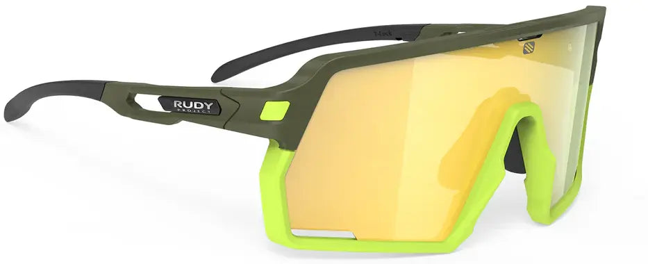 Rudy Project Kelion sunglasses in olive with ml yellow mirror lenses