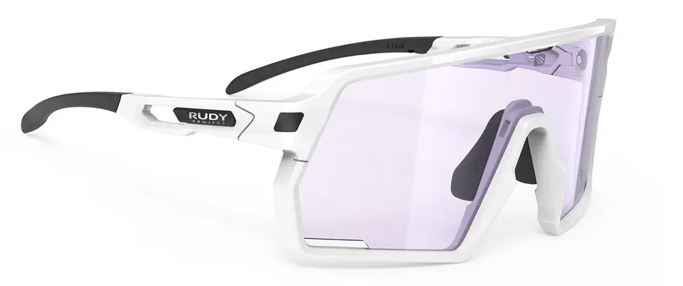 Rudy Project Kelion sunglasses in White with light changing golf laser purple lenses