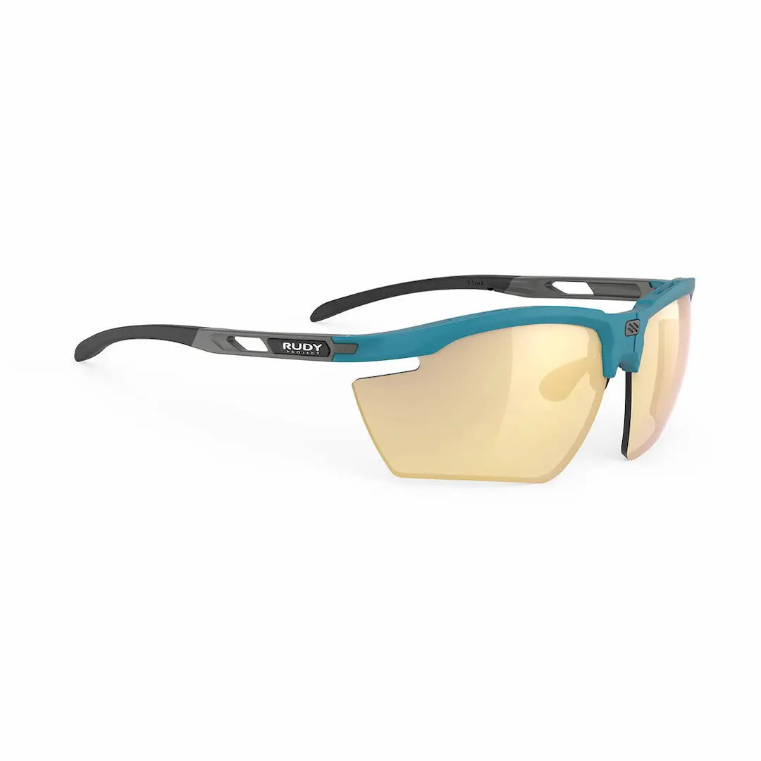 Rudy Project Magnus sunglasses in teal with gold mirror lenses