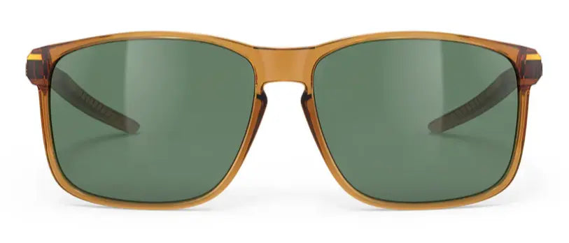 Rudy Project Overlap sunglasses in butterscotch with green lenses