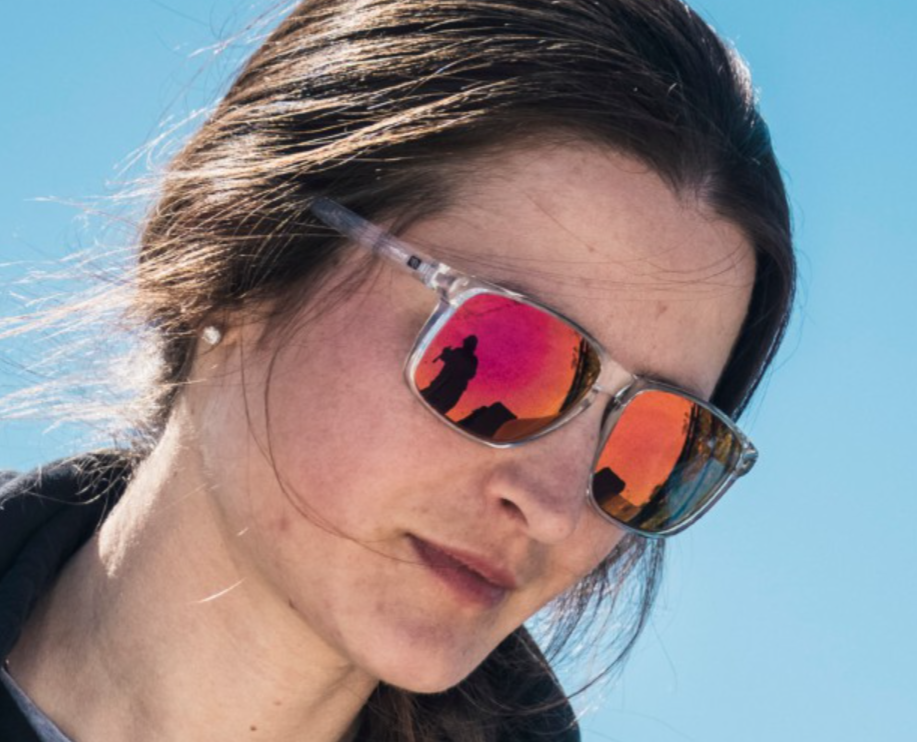 Woman wearing Rudy Project Overlap sunglasses
