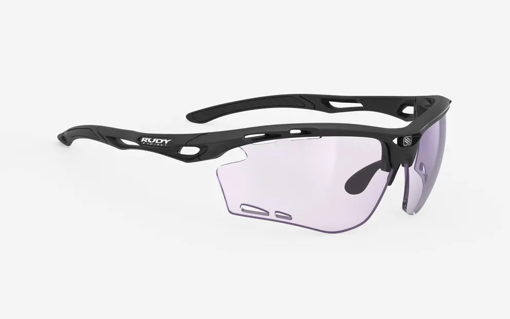 Rudy Project Propulse sunglasses in black with light changing purple lenses for pickleball