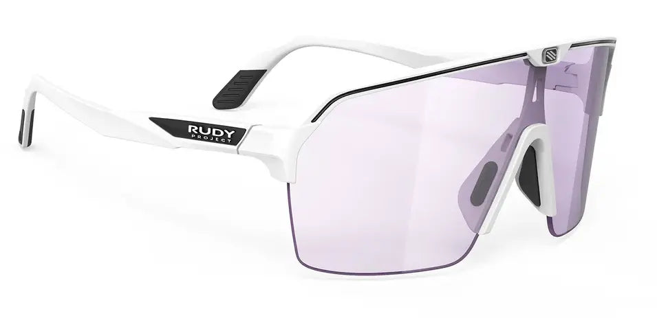 Rudy Project Spinshield Air sunglasses in white with golf purple light changing lenses