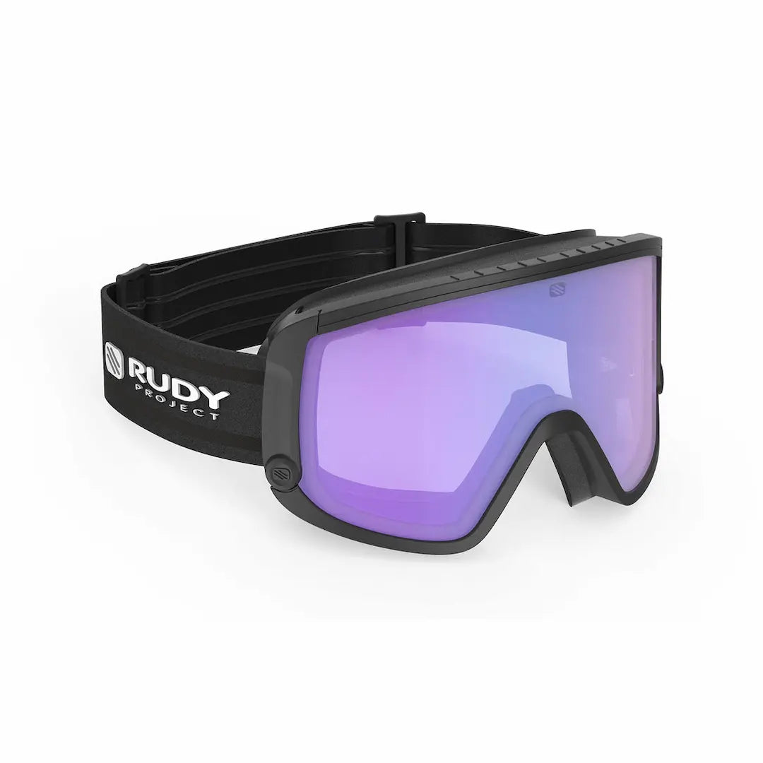 Rudy Project Spincut ski goggles in black with light changing purple lenses