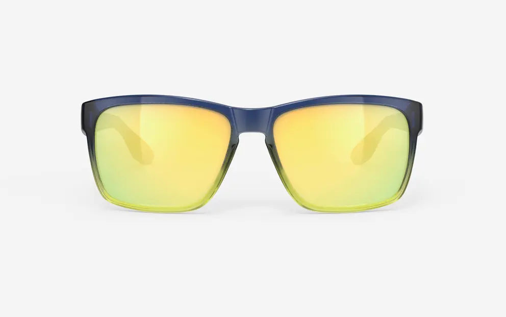 Rudy Project Spinhawk edge sunglasses in blue wiht yellow mirror lenses