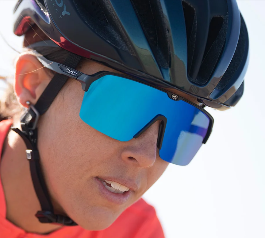 woman wearing Rudy Project Spinshield Air sunglasses