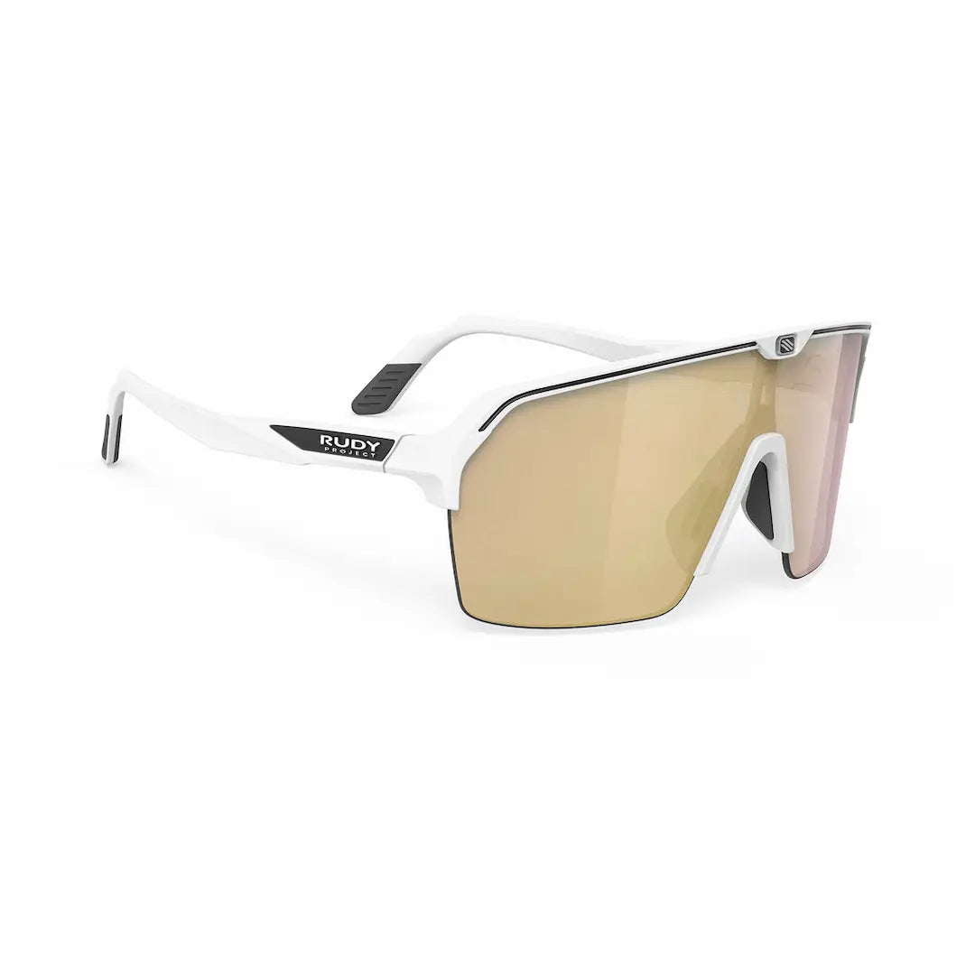 Rudy Project Spinshield Air sunglasses in White with gold mirror lenses