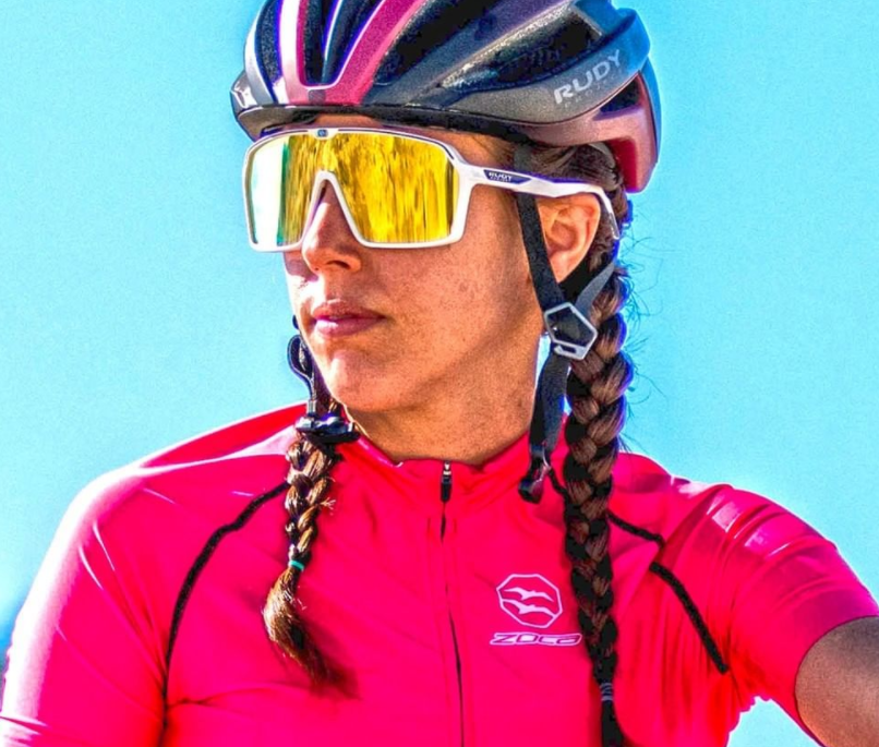 woman wearing Rudy Project Spinshield sunglasses