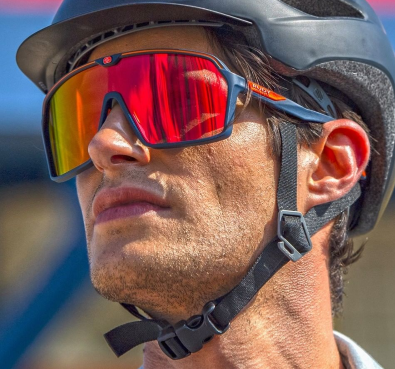 Man wearing Rudy Project Spinshield sunglasses