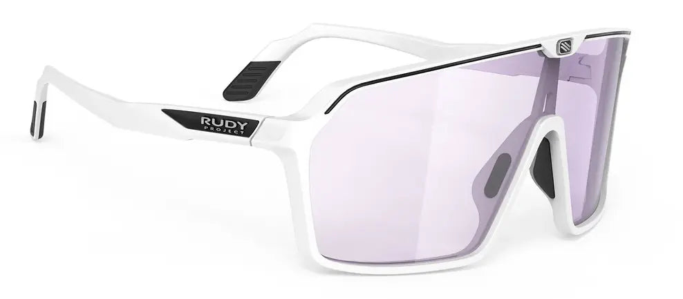 Rudy Project Spinshield sunglasses in white with light changing purple golf lenses