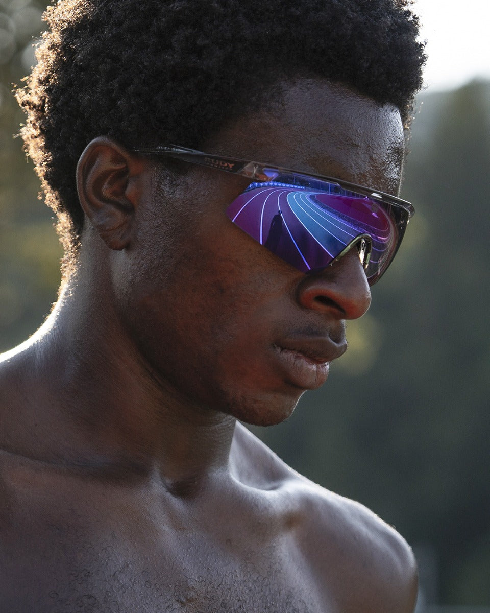 Man wearing Rudy Project Turbolence sunglasses