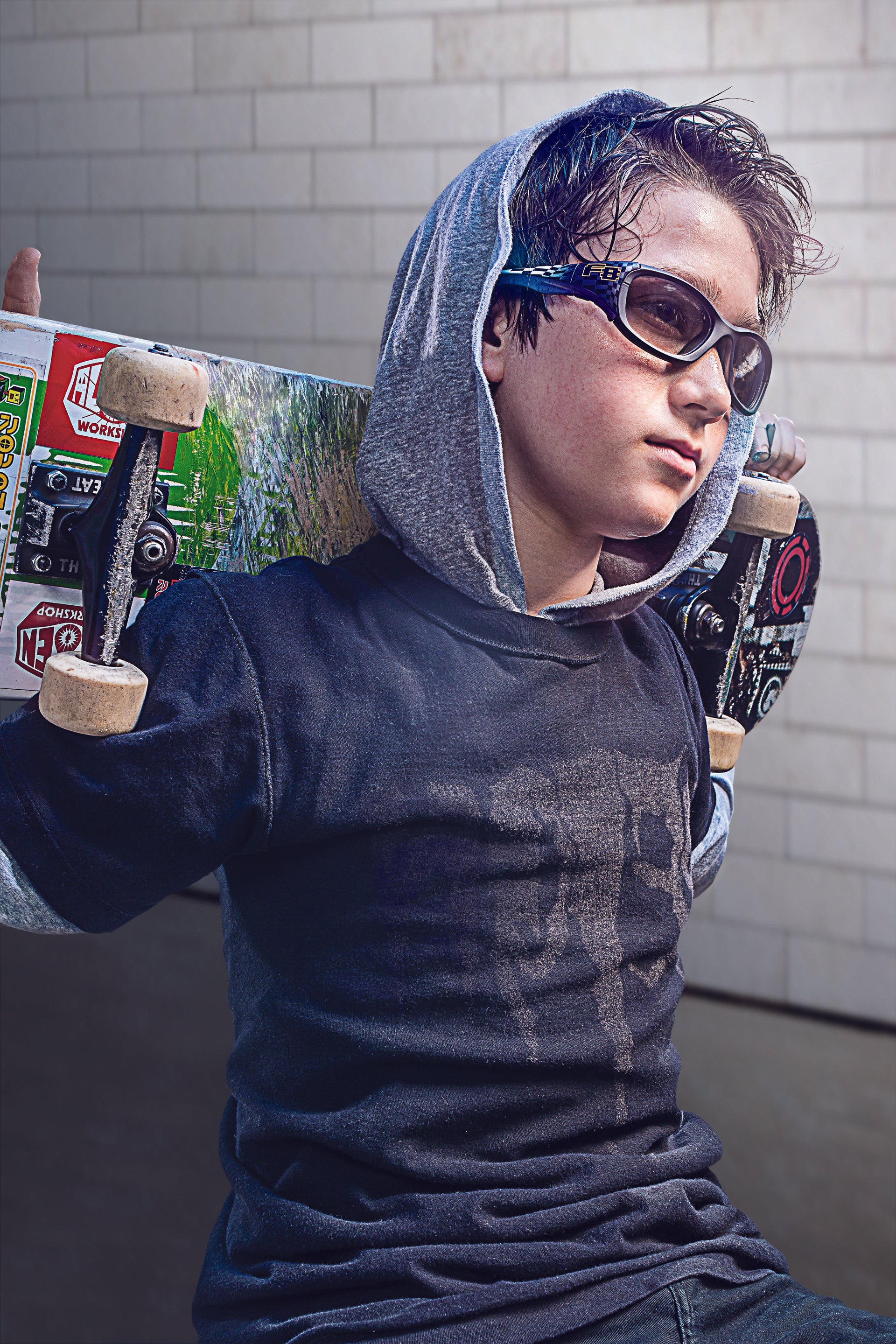 Skateboarder wearing Morpheus Sports Glasses