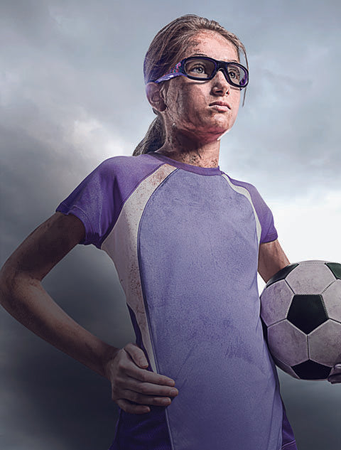 Soccer player wearing Morpheus Sports Glasses