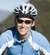 Woman wearing Biker Sunglasses