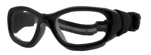 Shiny Black-Gray frame /Clear Silver lenses/Adult size only