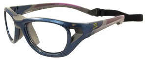 Navy Blue frame Clear Silver Mirror lenses (ages 7-12)