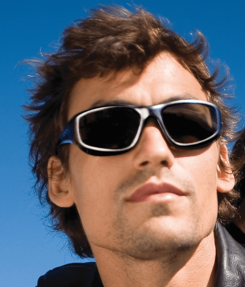 Person wearing Trailblazer sunglasses