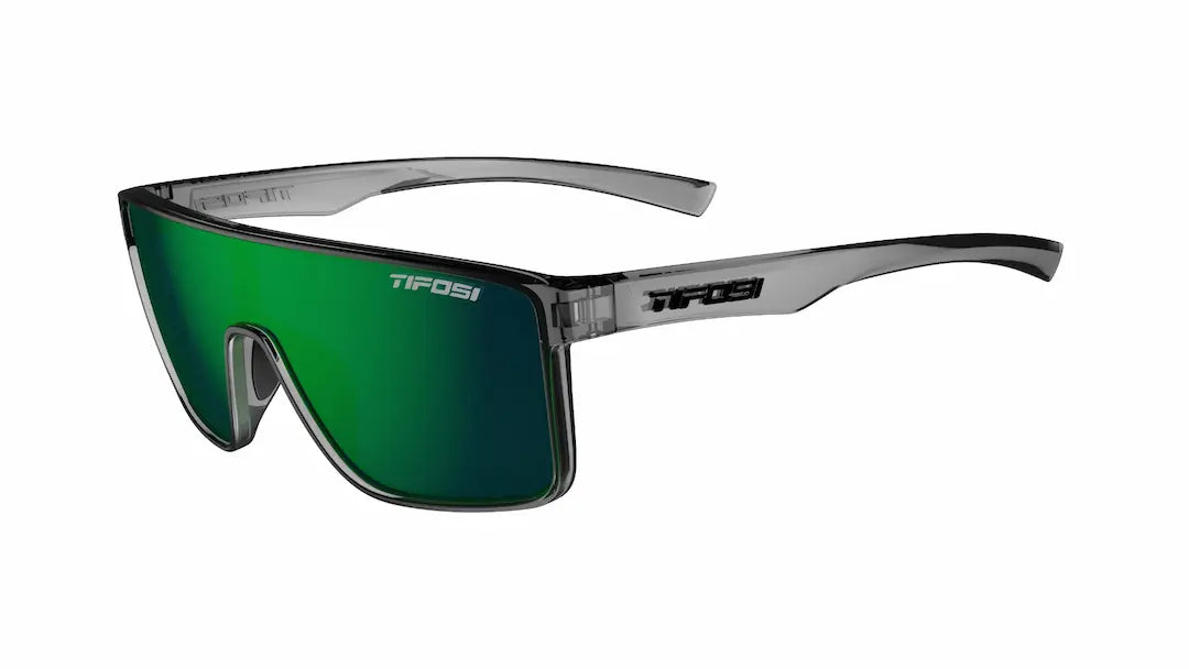 Tifosi Sanctum sunglasses in smoke with green mirror lenses