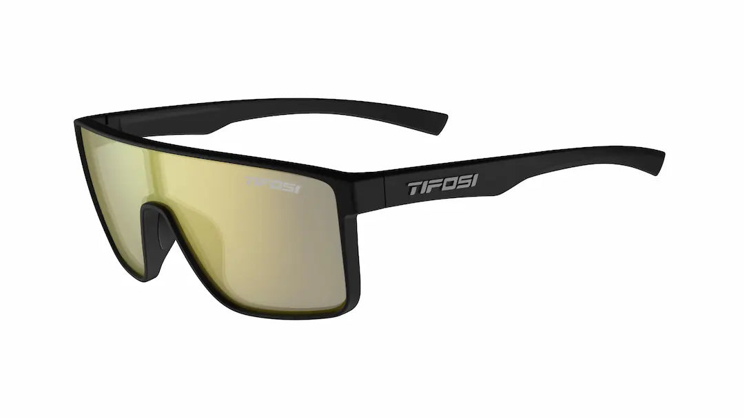 Tifosi Sanctum sunglasses in black with yellow mirror