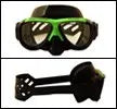 SeaVision 2200 Ultra Dive Mask Black Skirt with Yellow Accent and Clear Lenses