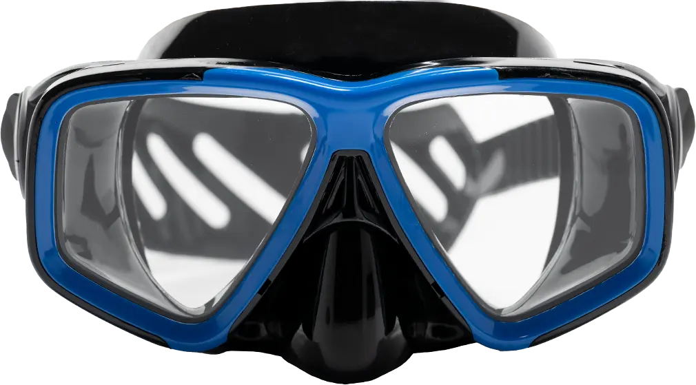 SeaVision 2100 Dive Mask Black Skirt with Blue Accent and Clear Lenses