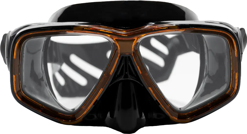 SeaVision 2100 Dive Mask Black Skirt with Ice Orange Accent and Clear Lenses
