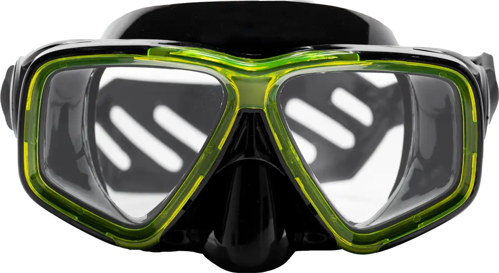 SeaVision 2100 Dive Mask Black Skirt with Ice Yellow Accent and Clear Lenses